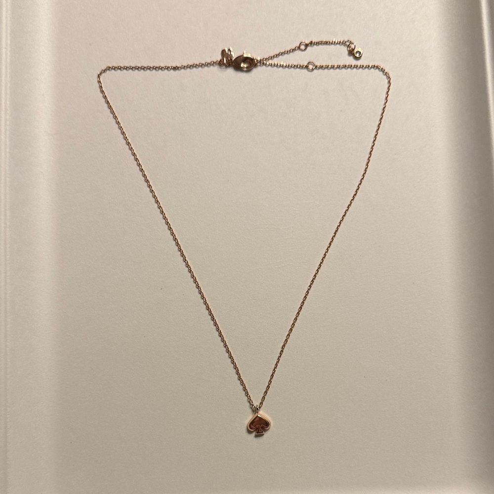 Kate Spade Rose Gold Everyday Spade Medal Mini Pendant Necklace